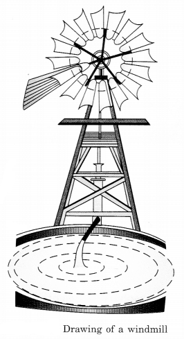 drawing of a windmill