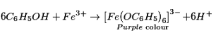 Phenol on reaction with FeCl3