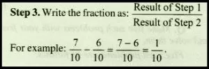 Subtraction of two fractions
